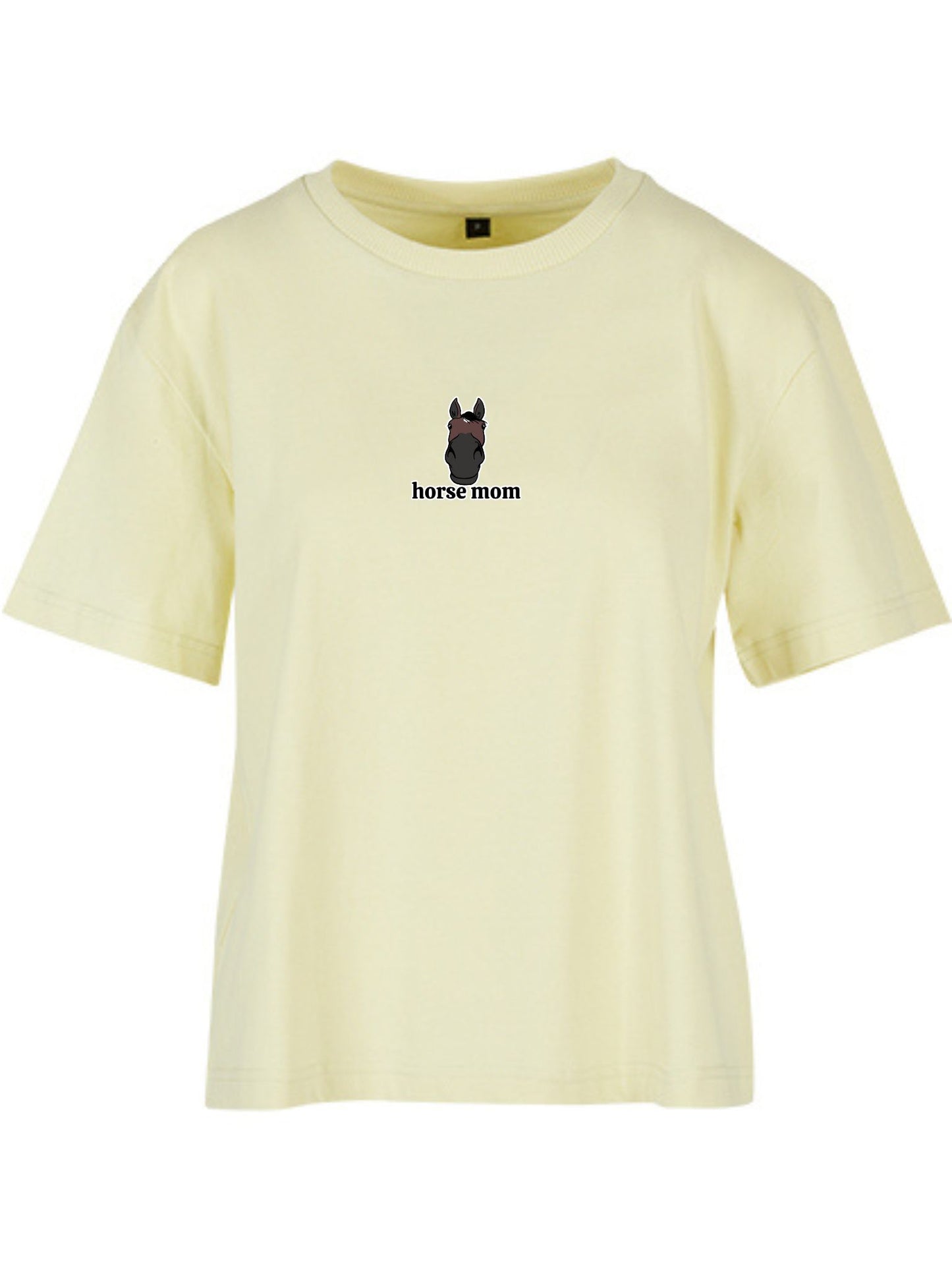 Koszulka - Horse Mom Oversize - Soft Yellow