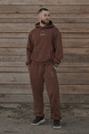 Cozy Komplet Dresowy Dla Koniarza - Horse Dad Oversize - Chocolate Brown