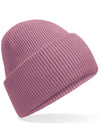 Miękka czapka zimowa z haftem Onesize - SAMIRA - Dusty Purple