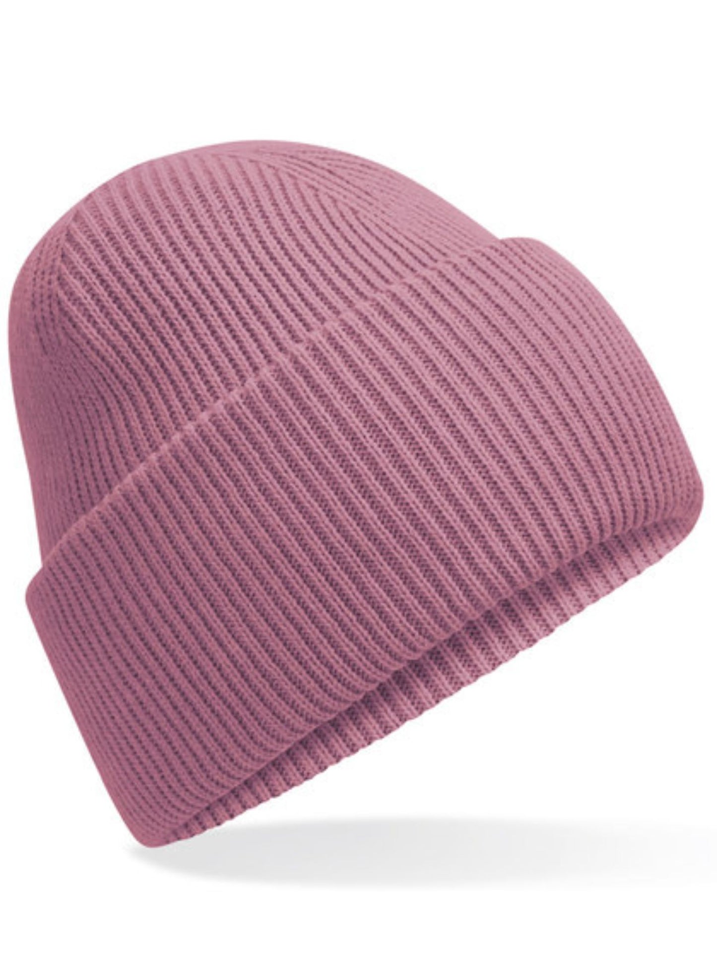 Miękka czapka zimowa z haftem Onesize - SAMIRA - Dusty Purple