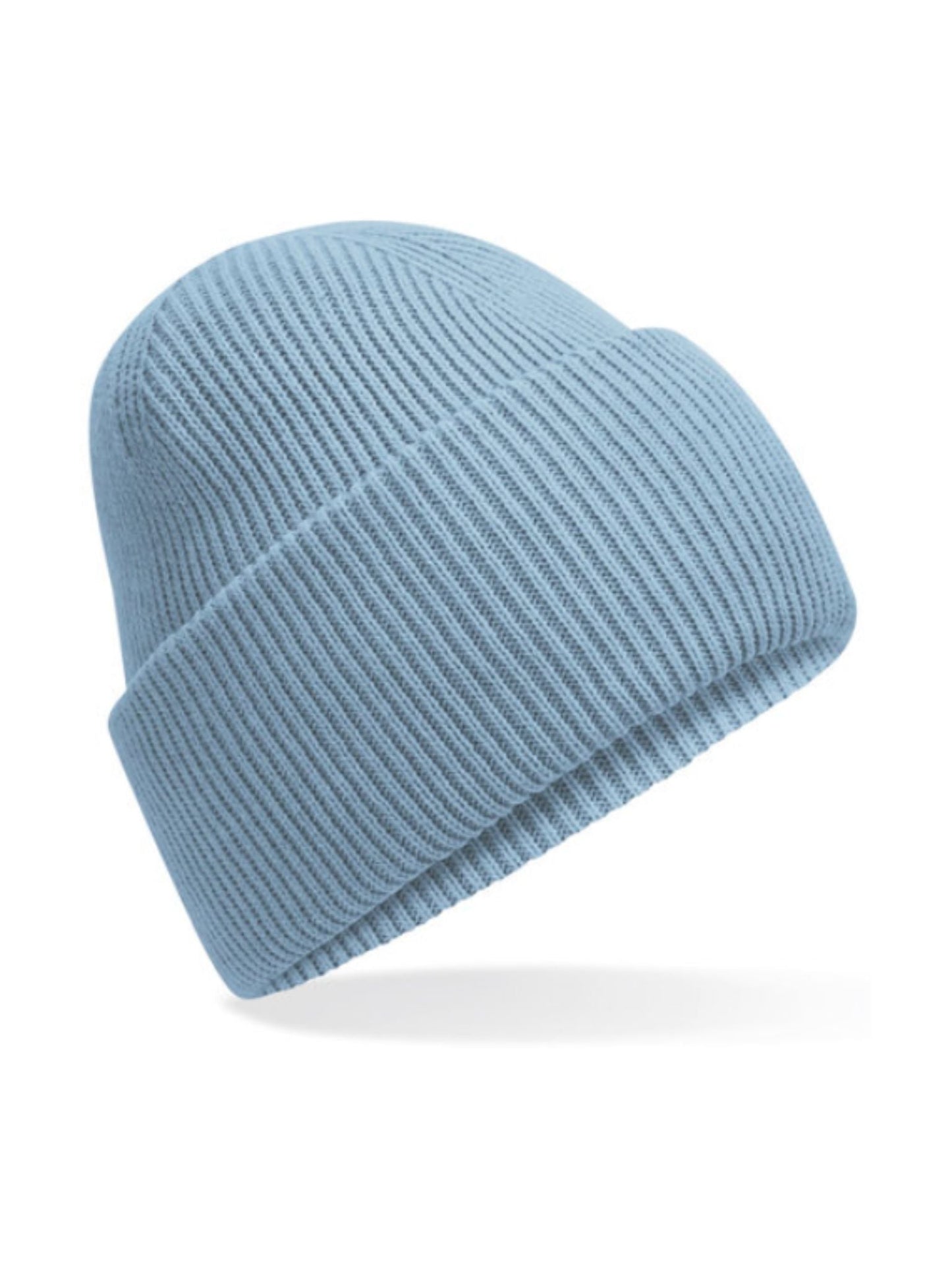 Miękka czapka zimowa z haftem Onesize - SAMIRA - Dusty Blue