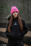 Miękka czapka zimowa z haftem Onesize - SAMIRA - True Pink