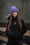Miękka czapka zimowa z haftem Onesize - SAMIRA - Violet