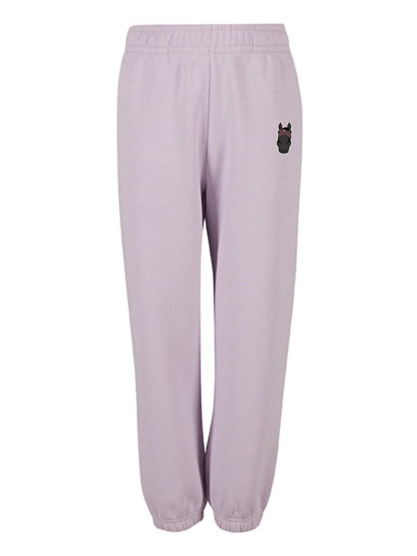 Miękkie spodnie dresowe z haftem dla dzieci Oversize - COZY - Lilac