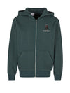 Miękka bluza na zamek z haftem "cozy horses" dla dzieci OVERSIZE - COZY - Bottle Green
