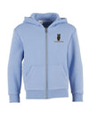 Miękka bluza na zamek z haftem "cozy horses" dla dzieci OVERSIZE - Powder Blue
