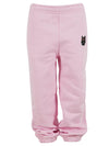 Miękkie spodnie dresowe z haftem dla dzieci Oversize - COZY - Soft Pink