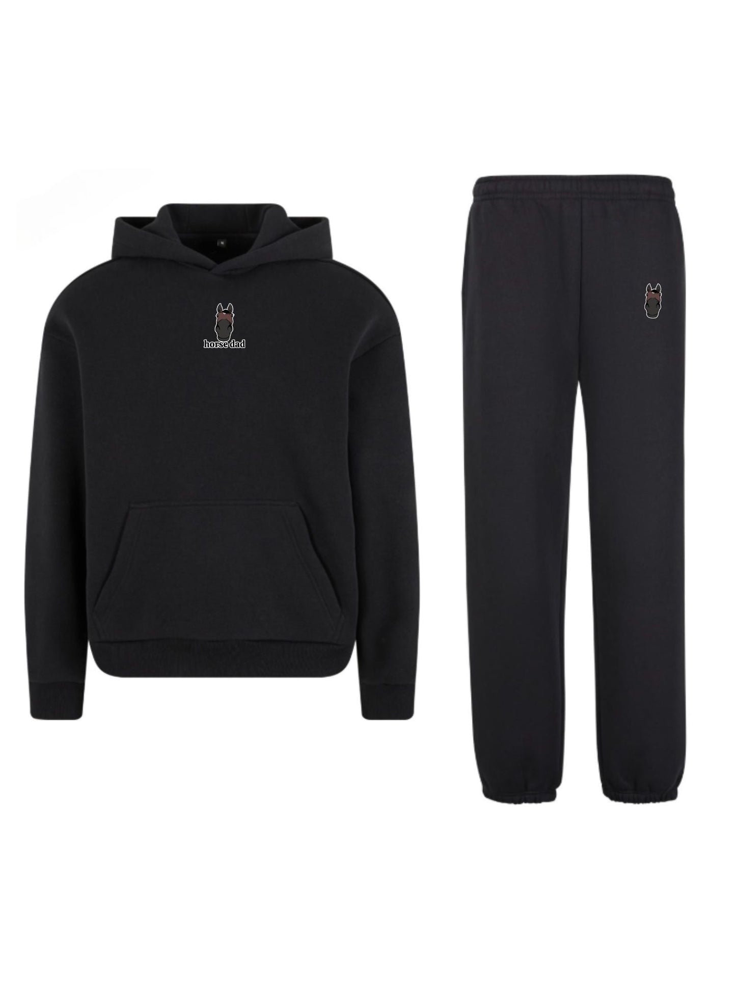Cozy Komplet Dresowy Dla Koniarza - Horse Dad Oversize - Black