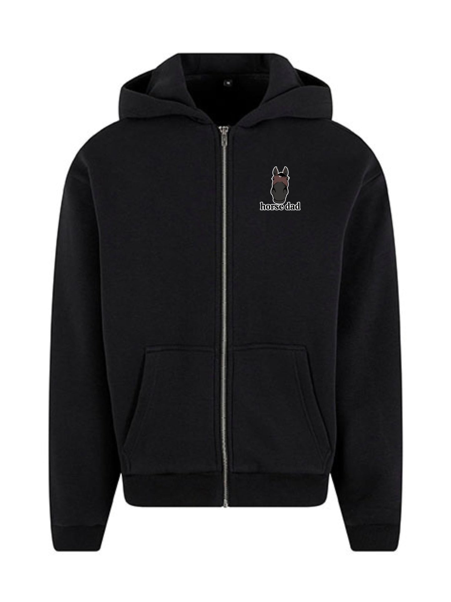 Cozy Rozpinana Bluza dla Koniarza - Horse Dad Oversize - Black