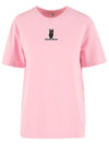 Bawełniana koszulka dla Koniary z haftem "horse mom" Oversize - HORSEY - Soft Pink