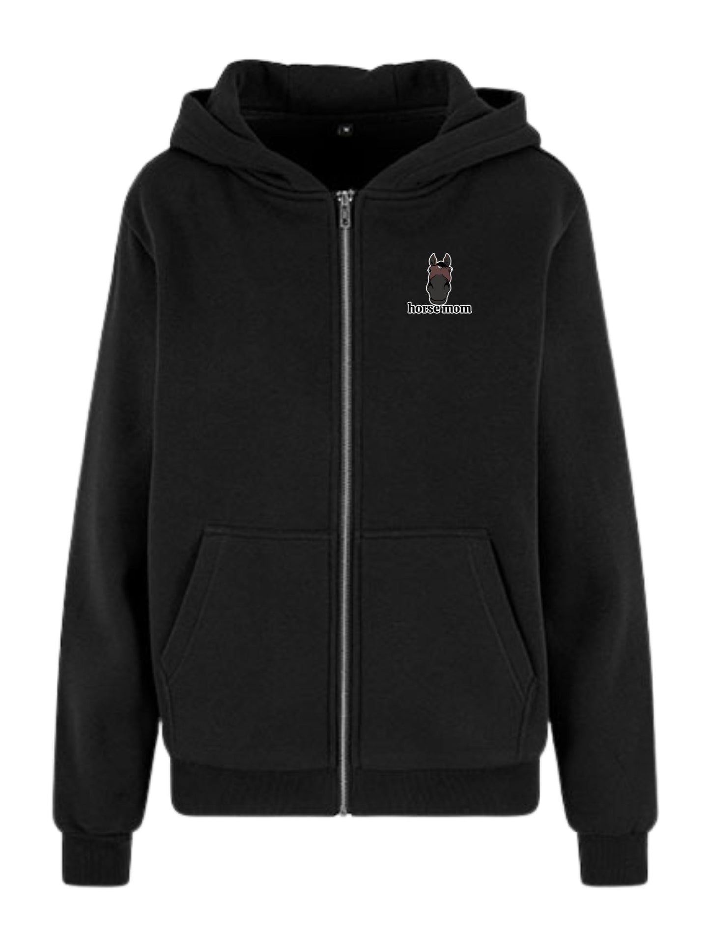 Cozy Rozpinana Bluza dla Koniary - Horse Mom Oversize - Black