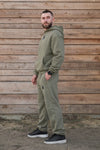 Cozy Komplet Dresowy Dla Koniarza - Horse Dad Oversize - Pale Olive