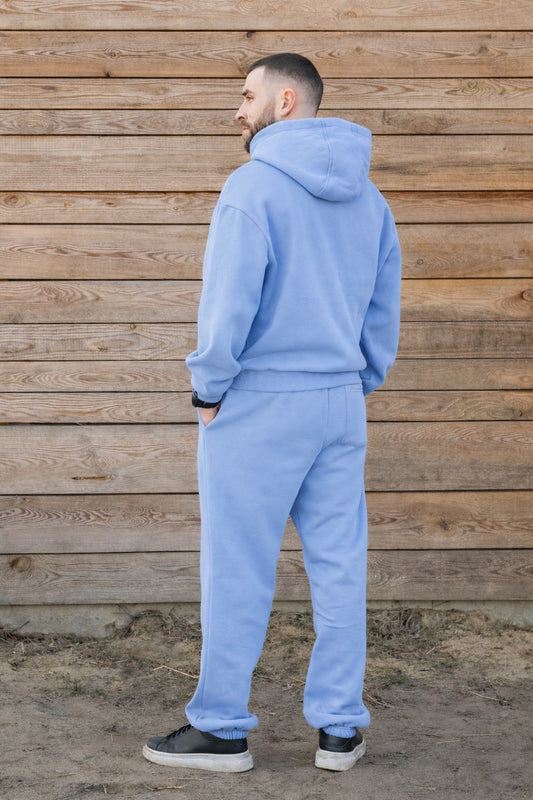 Cozy Komplet Dresowy Dla Koniarza - Horse Dad Oversize - Powder Blue