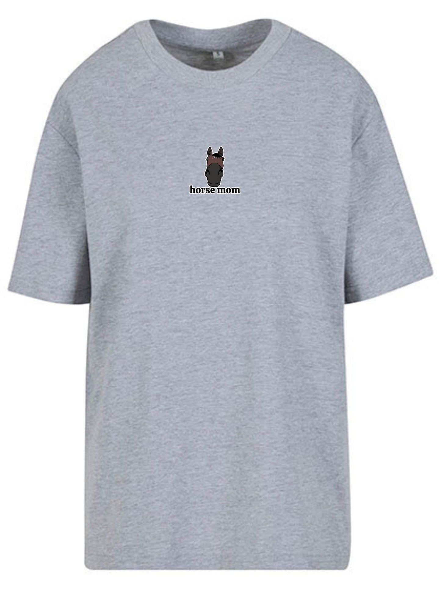 Koszulka - Horse Mom Oversize - Heather Grey