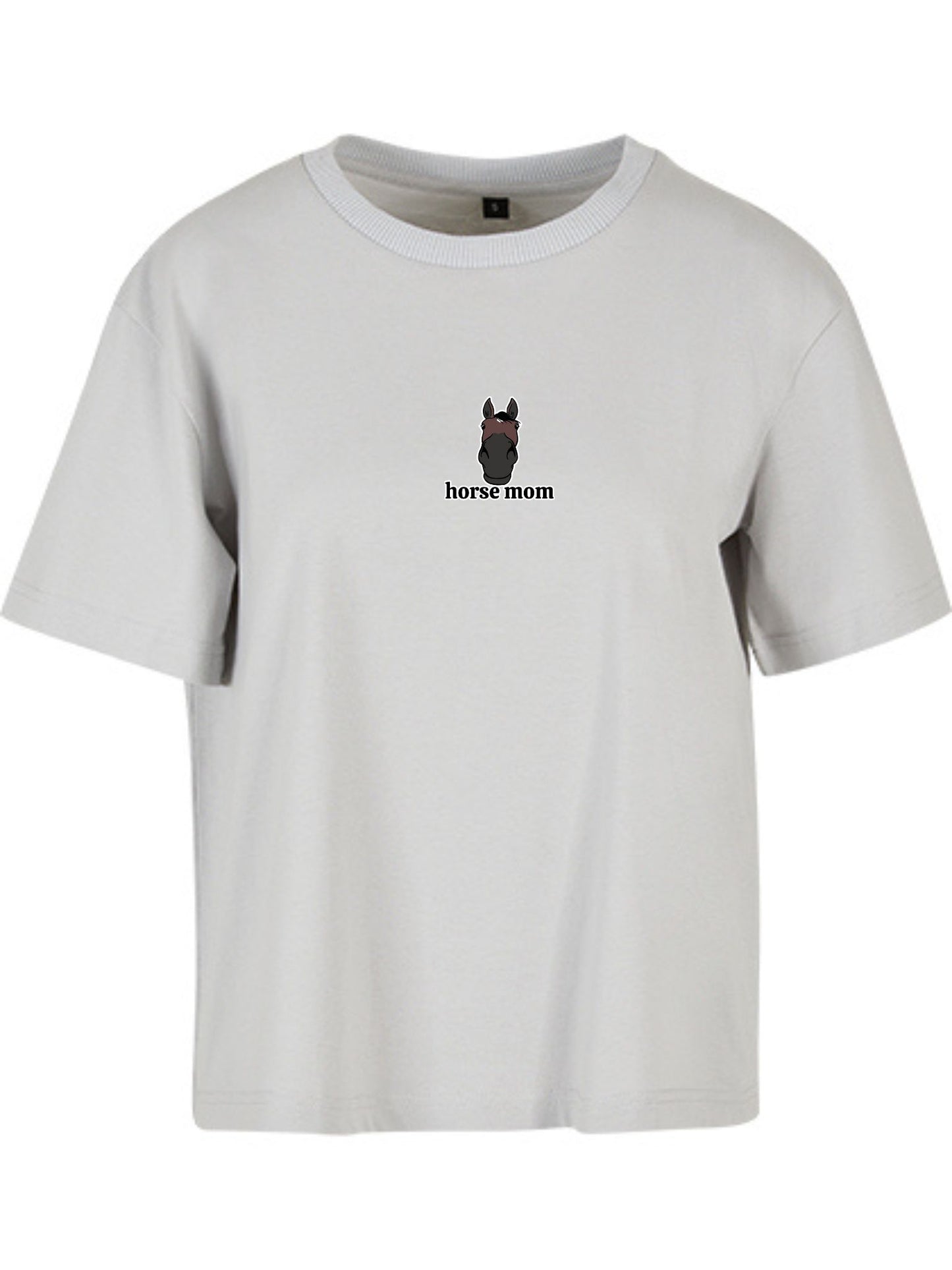 Koszulka - Horse Mom Oversize - Light Asphalt