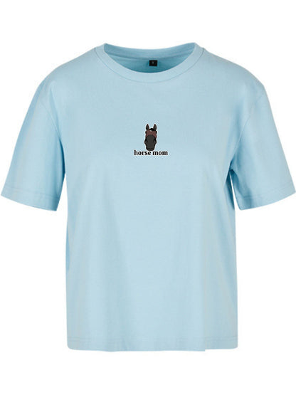 Koszulka - Horse Mom Oversize - Ocean Blue