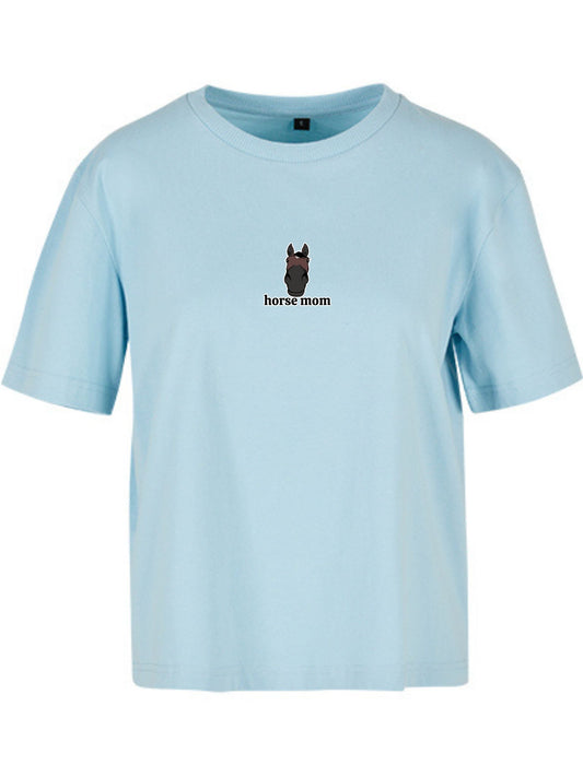 Koszulka - Horse Mom Oversize - Ocean Blue