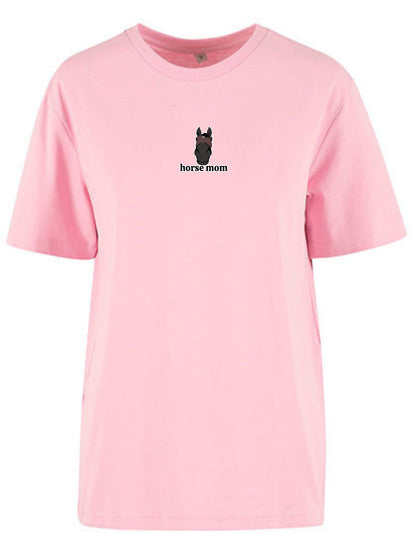 Koszulka - Horse Mom Oversize - Soft Pink
