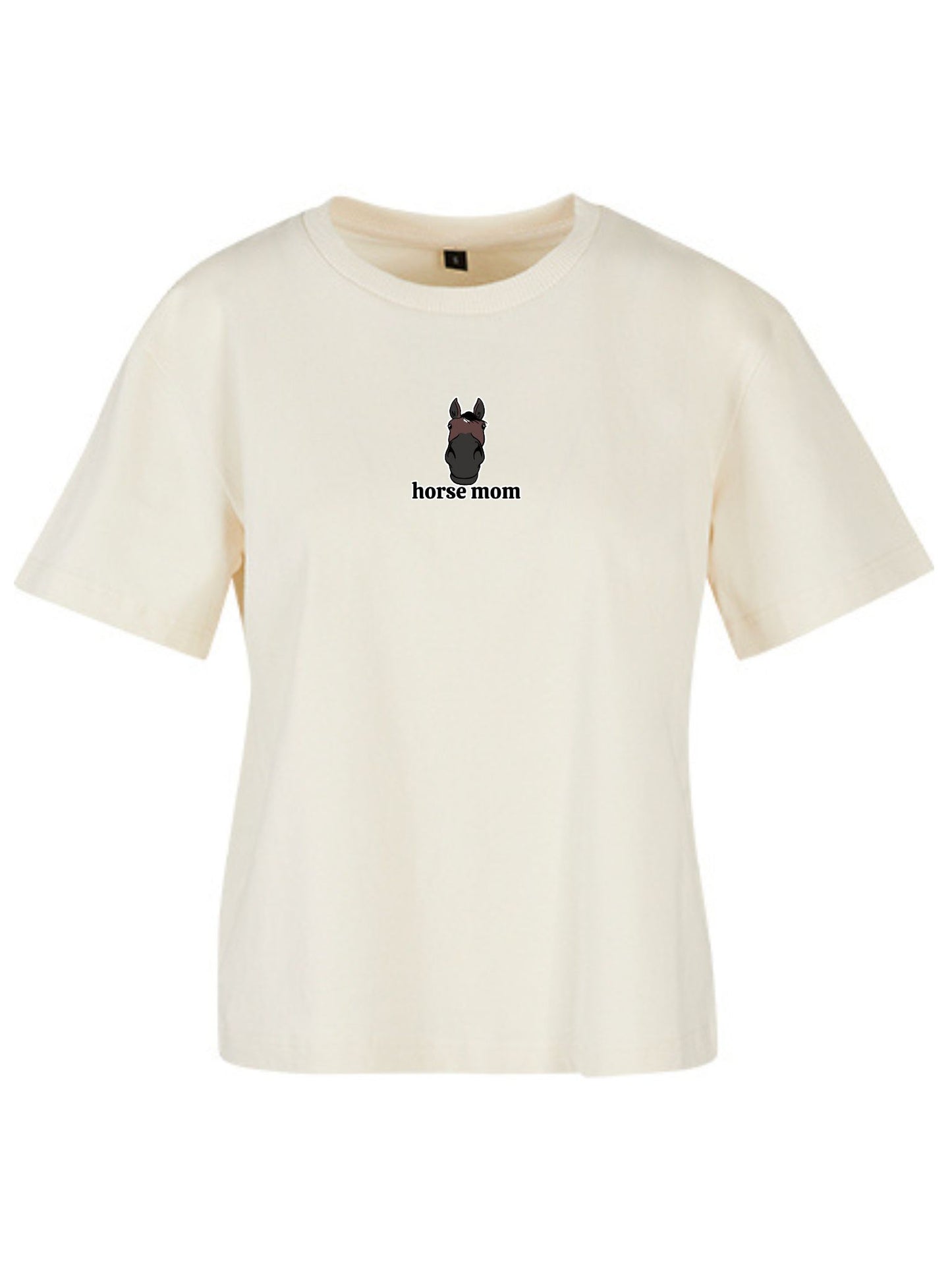 Koszulka - Horse Mom Oversize - White Sand