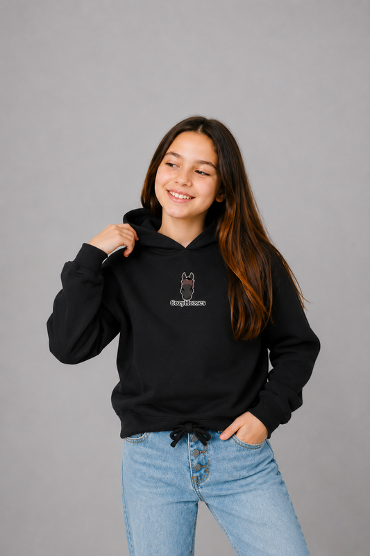 Cozy Bluza ze Ściągaczem dla Dzieci - CozyHorses - Black