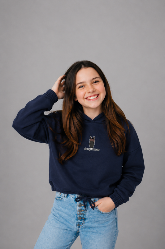 Cozy Bluza ze Ściągaczem dla Dzieci - CozyHorses - Navy