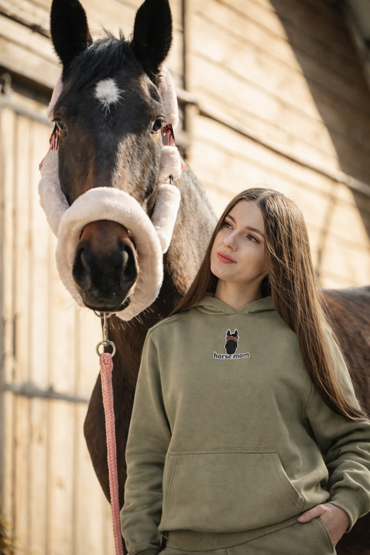 Cozy Bluza dla Koniary - Horse Mom Oversize - Pale Olive