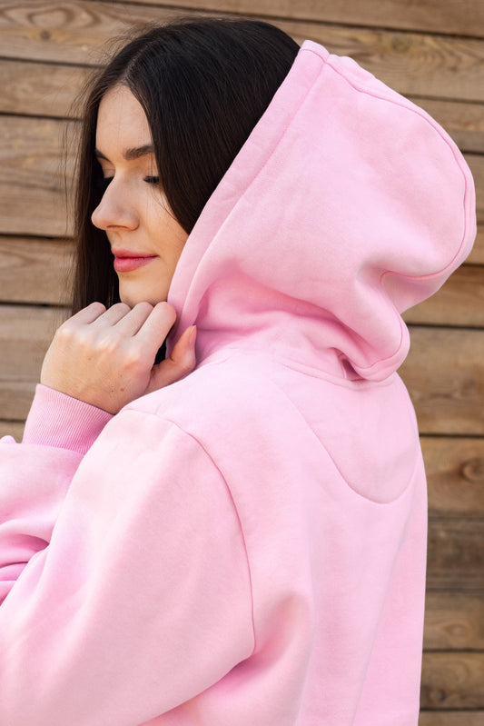 Cozy Bluza dla Koniary - Horse Mom Oversize - Soft Pink