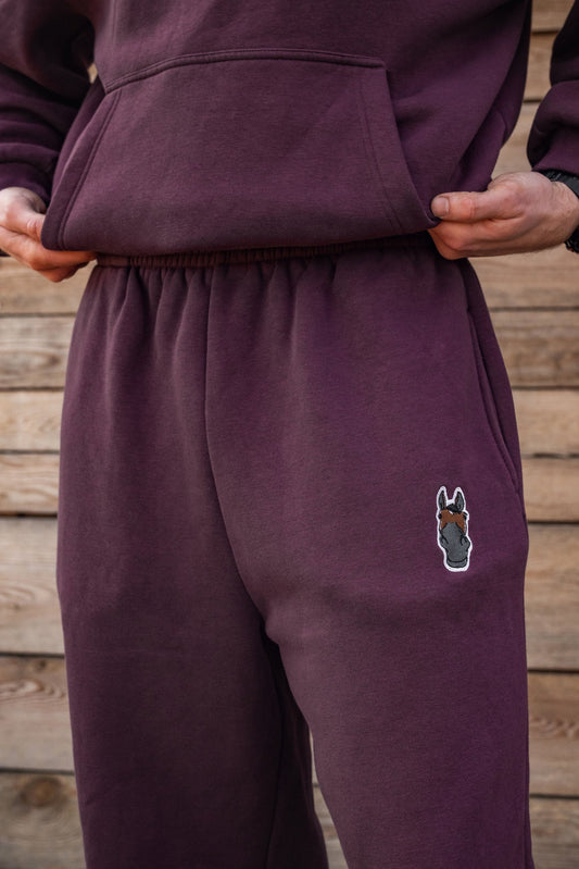 Cozy Spodnie Dresowe dla Koniarza - Horse Dad - Plum Purple
