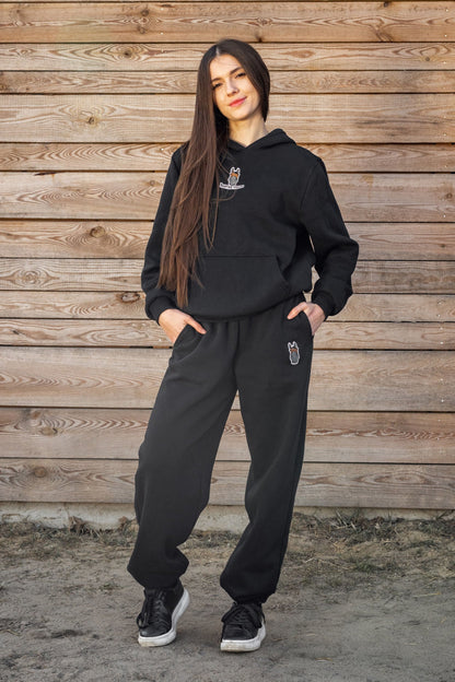 Cozy Komplet Dresowy Dla Koniary - Horse Mom Oversize - Black