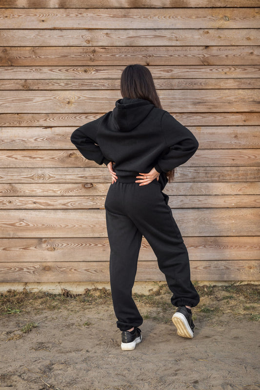 Cozy Komplet Dresowy Dla Koniary - Horse Mom Oversize - Black