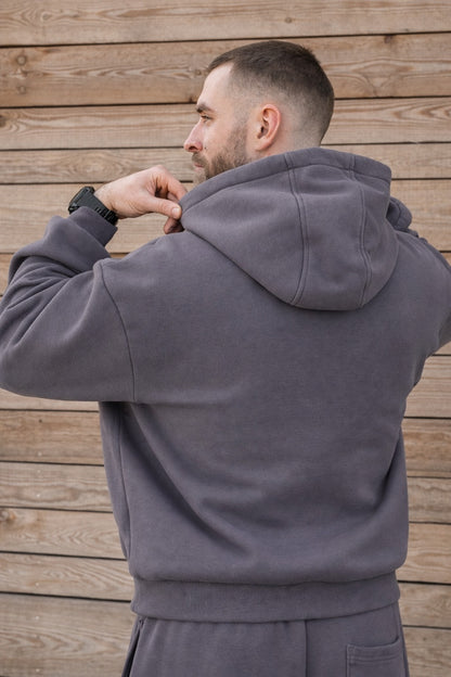 Miękka bluza z haftem "horse dad" dla Koniarza Oversize - COZY - Magnet