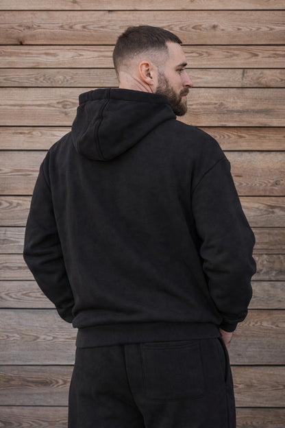 Miękka bluza z haftem "horse dad" dla Koniarza Oversize - COZY - Black