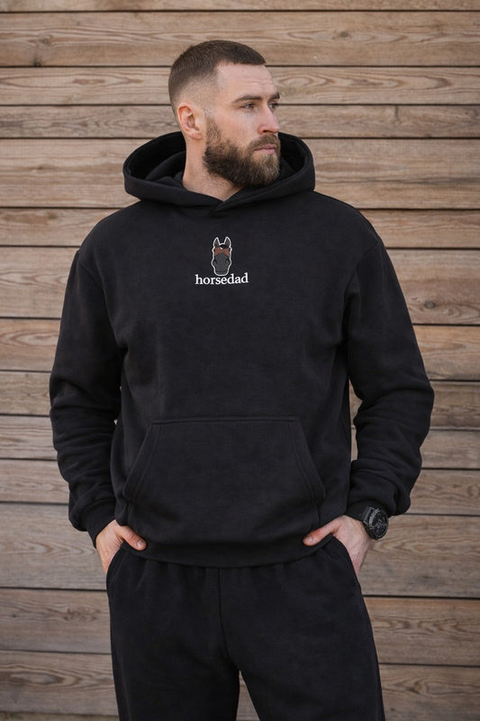 Cozy Bluza dla Koniarza - Horse Dad Oversize - Black