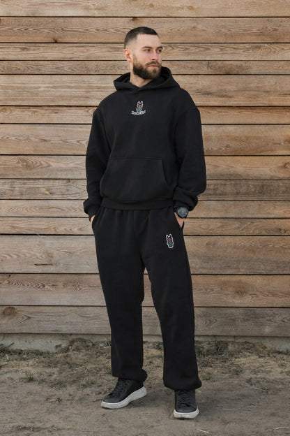 Cozy Komplet Dresowy Dla Koniarza - Horse Dad Oversize - Black