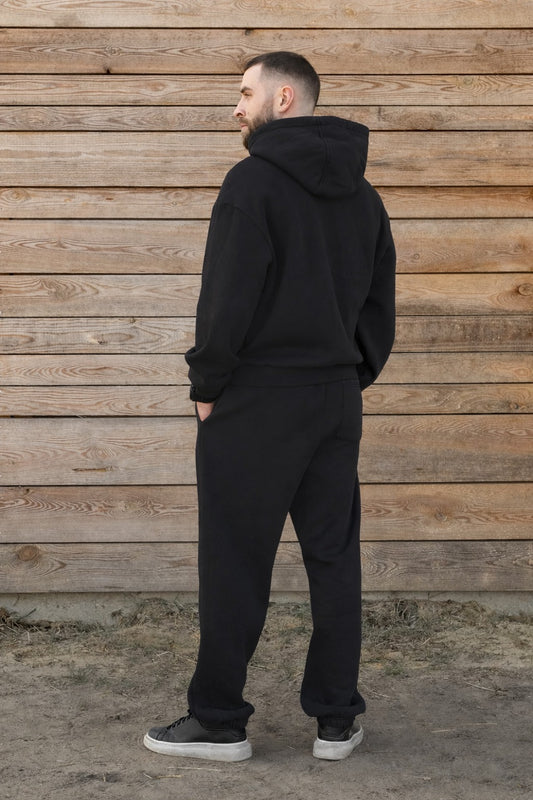 Cozy Komplet Dresowy Dla Koniarza - Horse Dad Oversize - Black