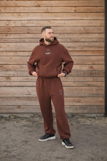 Cozy Spodnie Dresowe dla Koniarza - Horse Dad - Chocolate Brown