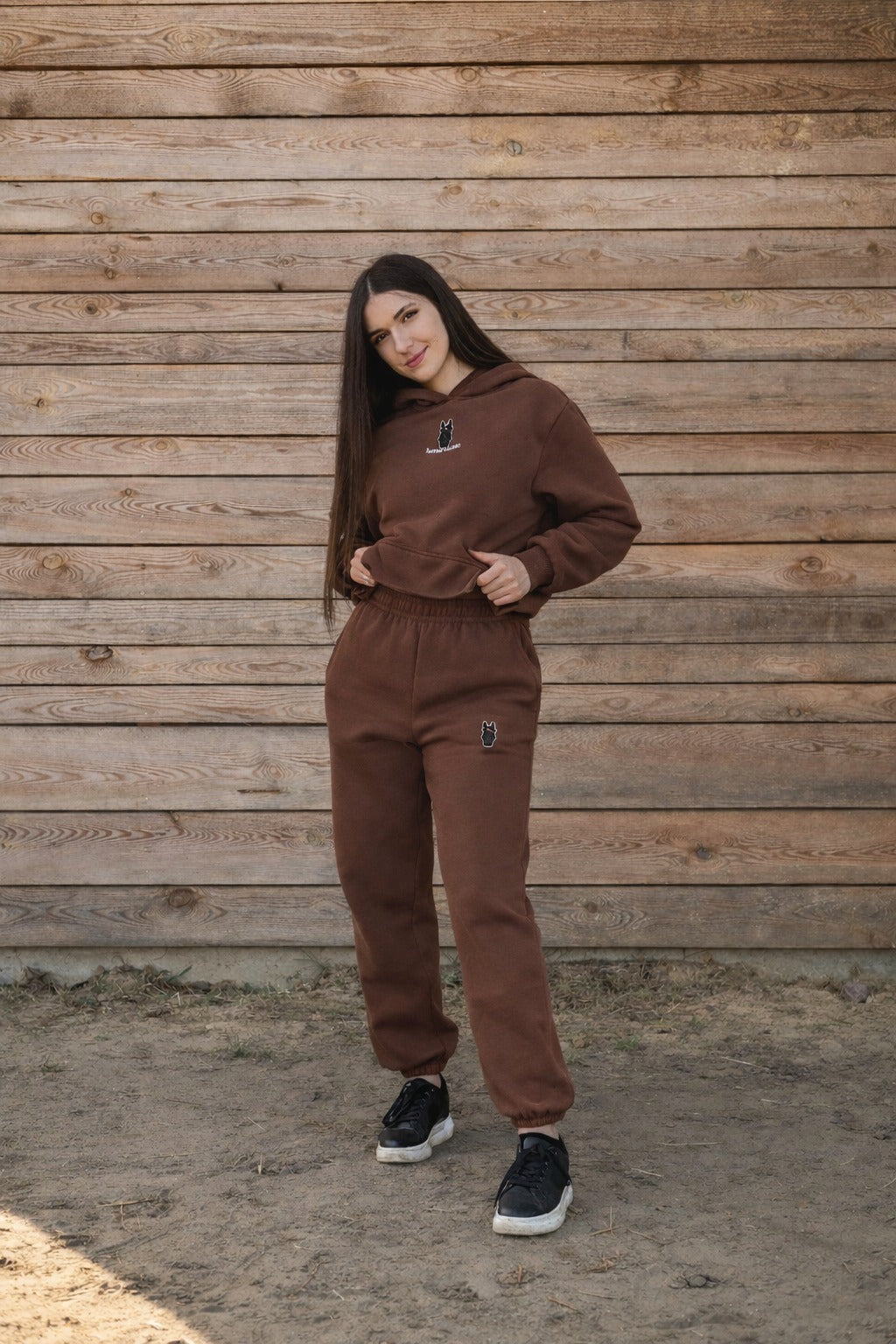 Cozy Spodnie Dresowe dla Koniary - Horse Mom - Chocolate Brown