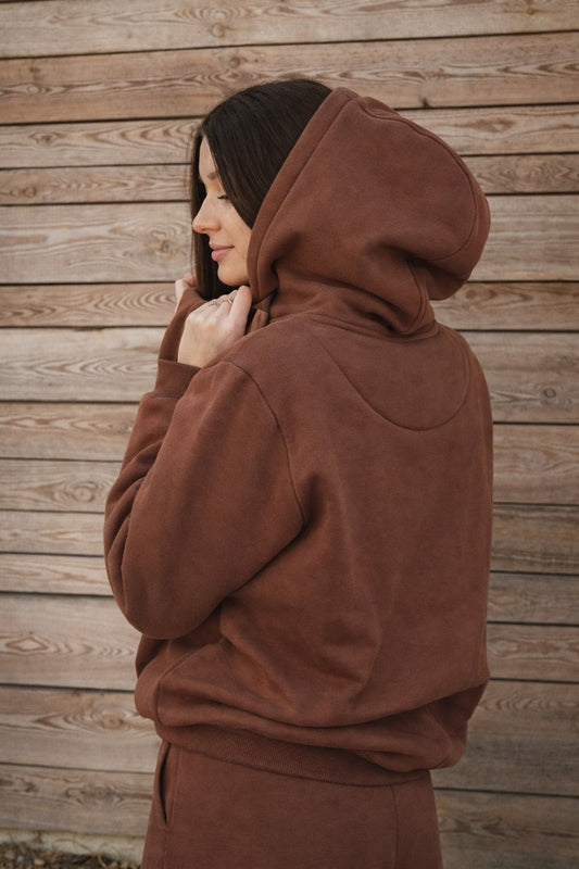 Cozy Bluza dla Koniary - Horse Mom Oversize - Chocolate Brown