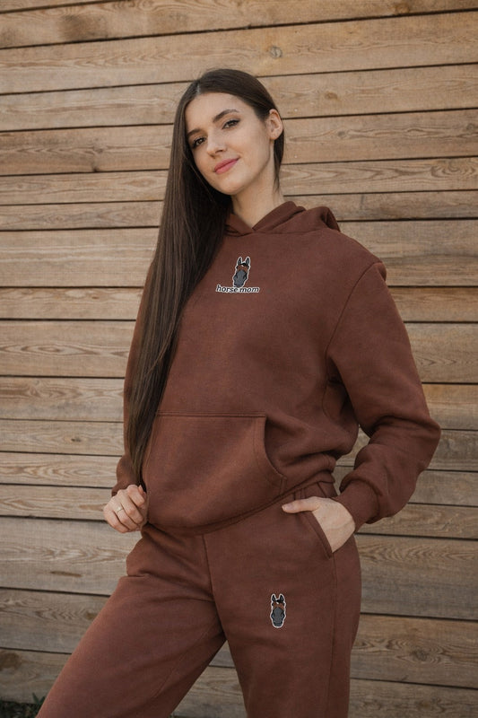 Cozy Bluza dla Koniary - Horse Mom Oversize - Chocolate Brown