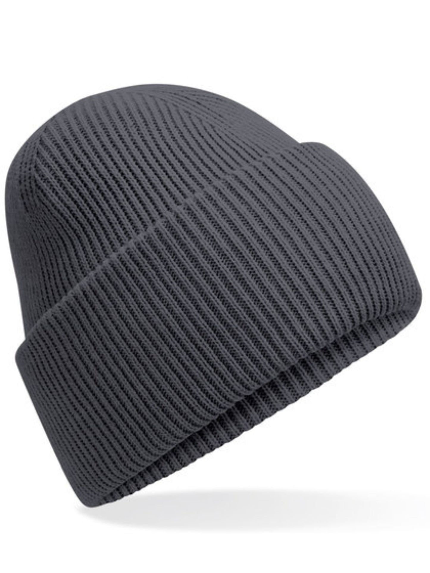 Miękka czapka zimowa z haftem Onesize - SAMIRA - Graphite Grey