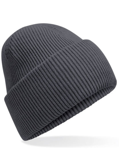Miękka czapka zimowa z haftem Onesize - SAMIRA - Graphite Grey