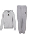 Miękki komplet dresowy z haftem "cozy horses" dla dzieci Oversize - COZY - Heather Grey