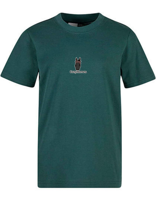 Koszulka dla Dzieci - CozyHorses - Bottle Green