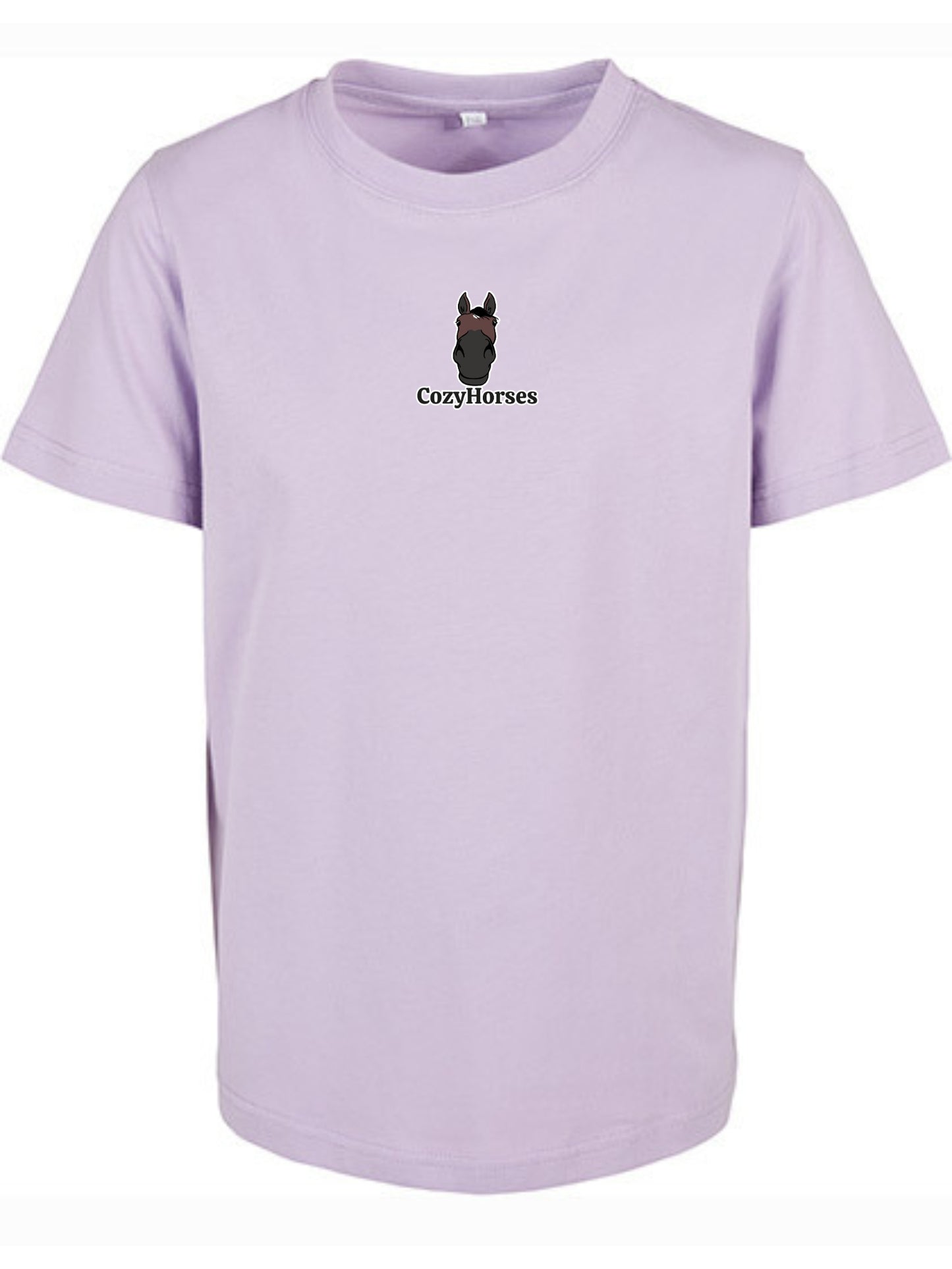 Bawełniana koszulka dla Dzieci z haftem "cozy horses" - HORSEY - Lilac