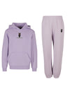 Miękki komplet dresowy z haftem "cozy horses" dla dzieci Oversize - COZY - Lilac