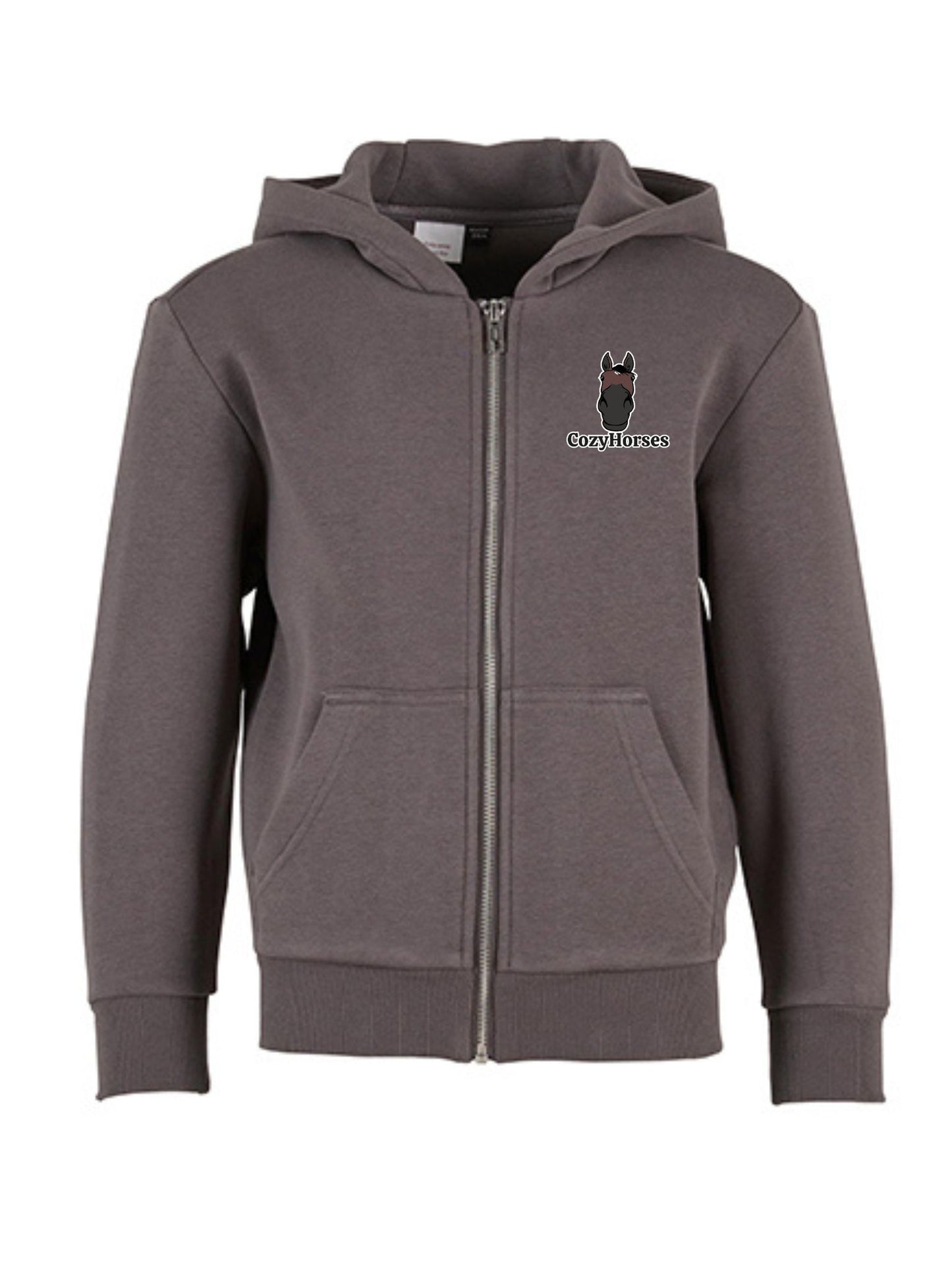 Miękka bluza na zamek z haftem "cozy horses" dla dzieci OVERSIZE - COZY - Magnet
