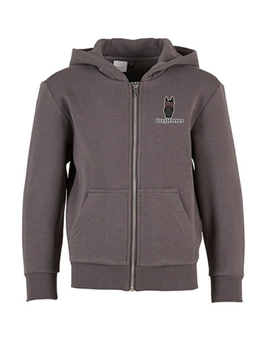 Miękka bluza na zamek z haftem "cozy horses" dla dzieci OVERSIZE - COZY - Magnet