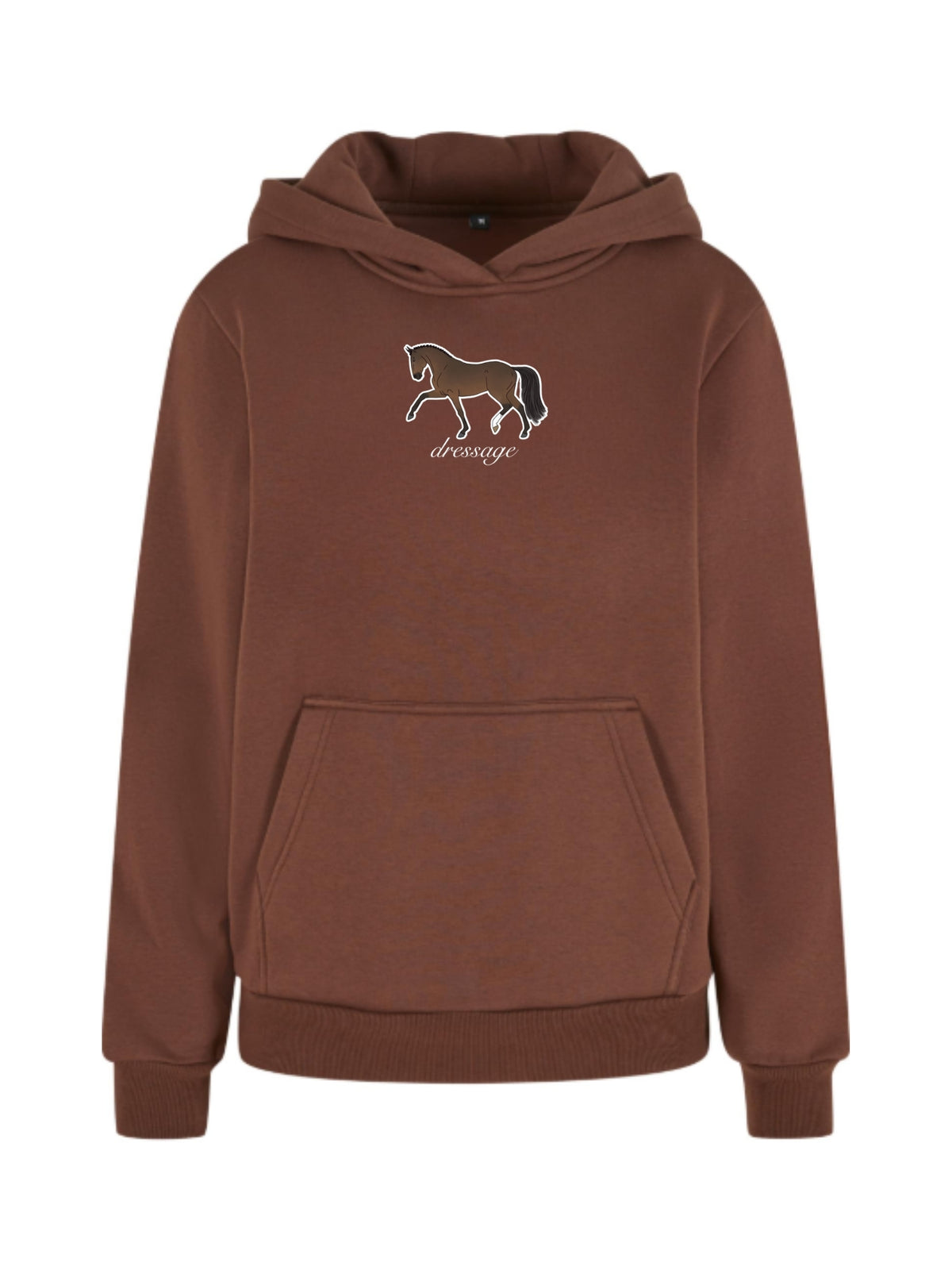 Miękka bluza z haftem "DRESSAGE" dla Koniary Oversize - COZY - Chocolate Brown