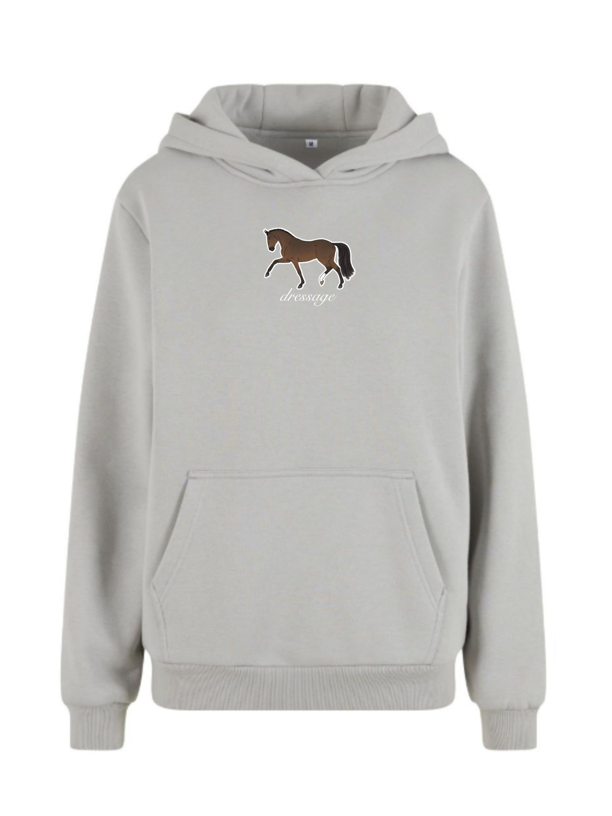 Miękka bluza z haftem "DRESSAGE" dla Koniary Oversize - COZY - Light Asphalt