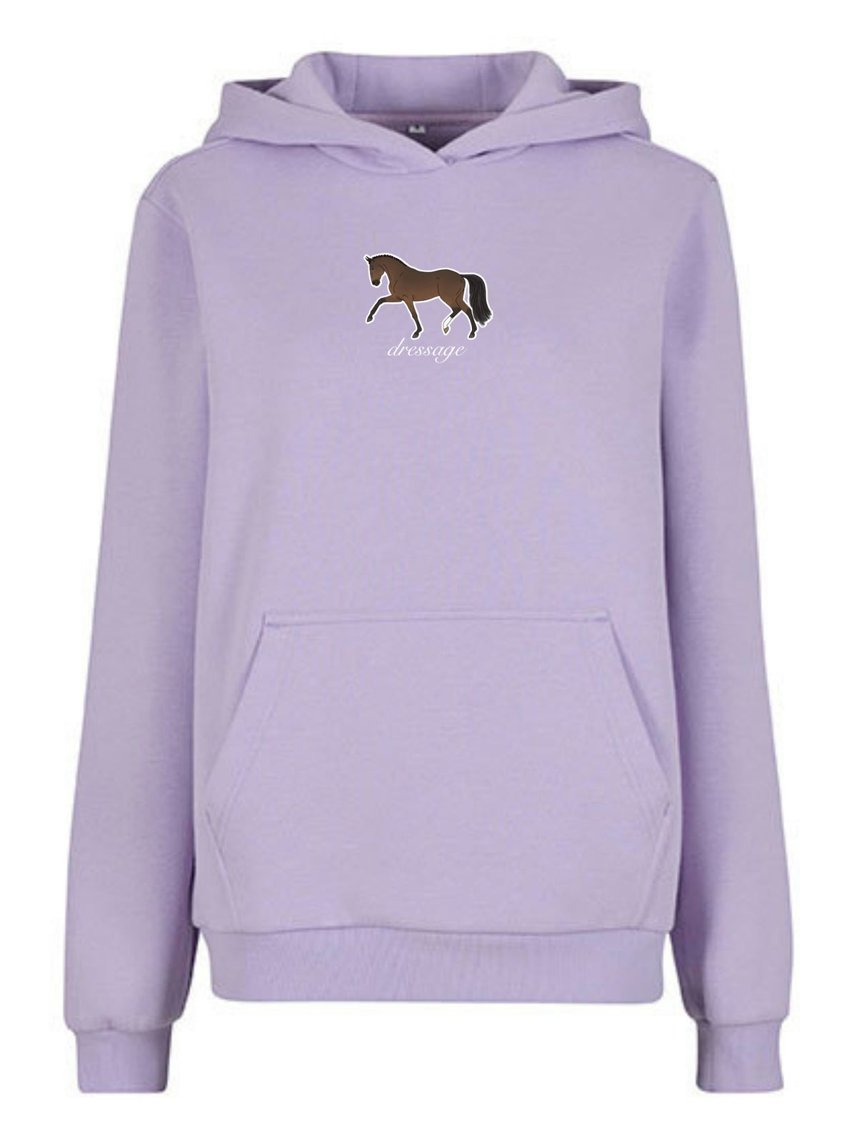 Miękka bluza z haftem "DRESSAGE" dla Koniary Oversize - COZY - Lilac